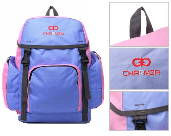 Charmza School Backpack Pastel Blue Light Pink